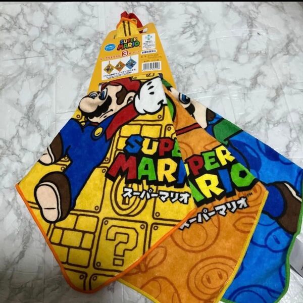 スーパーマリオ ループタオル 幼稚園 保育園 抗菌防臭加工