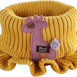 限定商品 大幅お値下げ キリンモチーフフリルマフラー イエロー かわいい