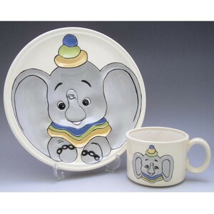  Disney Dumbo relief plate & mug ceramics made USA