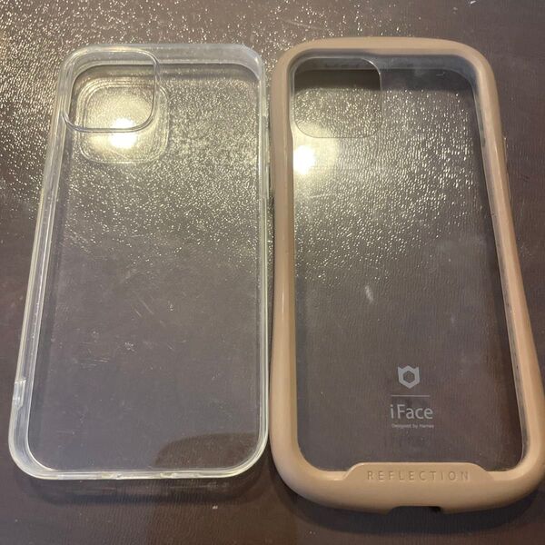 iFace Reflection ベージュ iPhone12/12pro 透明ケース 2点セット