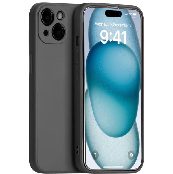 【新品未開封】iPhone15 シリコンケース レンズ全面保護 (ブラック) iPhoneケース iPhoneカバー iPhone
