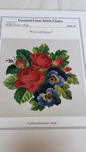 No399 刺繍用チャート　Counted Cross Stitch Charts Roses and Pansies