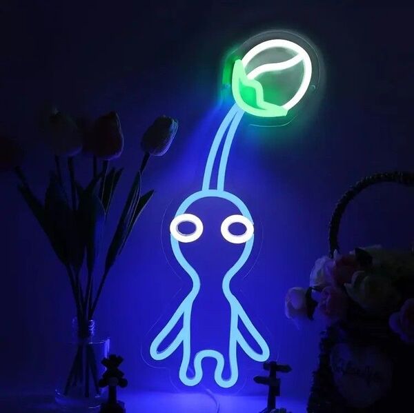 ネオンサイン ピクミン 青 ライト LED インテリア かわいい