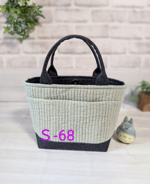 韓国直輸入ヌビと岡山デニムのハンドメイド2WAYトートバッグ(S)