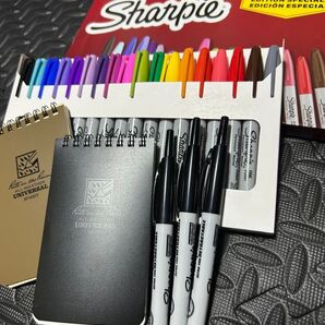 新品未使用品 Sharpie 18色 マーカー ノック式油性ペン Rite in the Rain 防水ノート