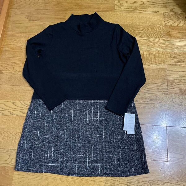 新品 タグ付 ハイネック ワンピース チュニック ブラック