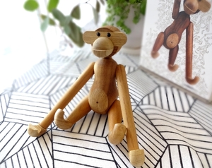 デンマーク◆木製おもちゃ Kay Bojesen Monkey カイ・ボイスン インポートフィギュア モンキー 猿 チーク製 　北欧　正規品