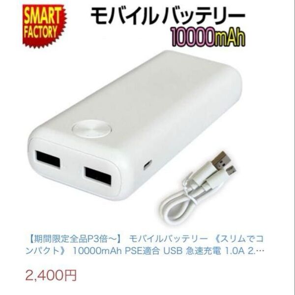 HIDISC | SMART MINI コンパクト&大容量 10000mAh ハイパワーモバイルバッテリー |