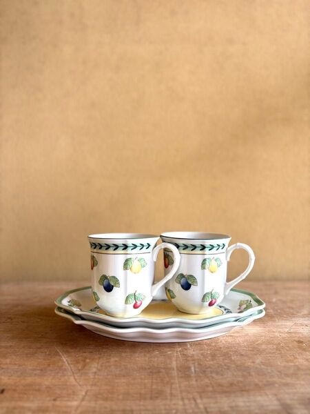 VILLEROY & BOCH 【未使用】フレンチガーデン マグカップ&プレート ペアセット イタリアンフルーツ