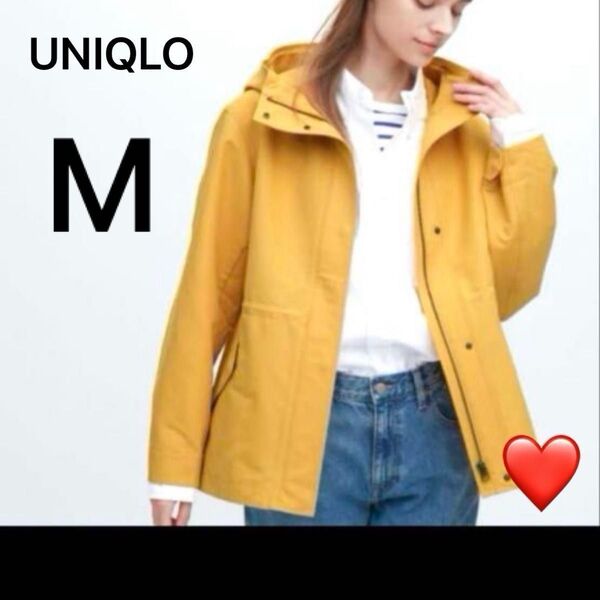 【美品】ユニクロ ユーティリティパーカーマウンテンパーカー イエロー(黄色) M レディースジャケットアウター UNIQLO