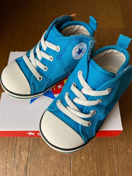 ※お値下げ中【CONVERSE】コンバース キッズシューズ 子供靴 キッズスニーカー 14センチ ターコイズブルー 外箱付き