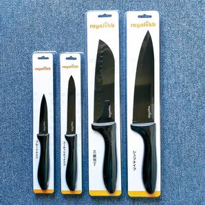 【未開封品】 royalvkb シェフナイフ/三徳包丁/フルーツナイフ/ユーティリティナイフ/4点セット
