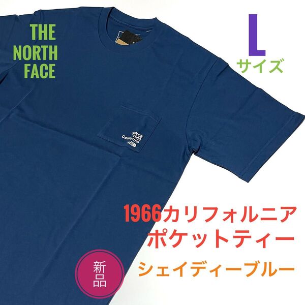 新品☆ノースフェイス 1966 カリフォルニア ポケット Tシャツ メンズ L ブルー