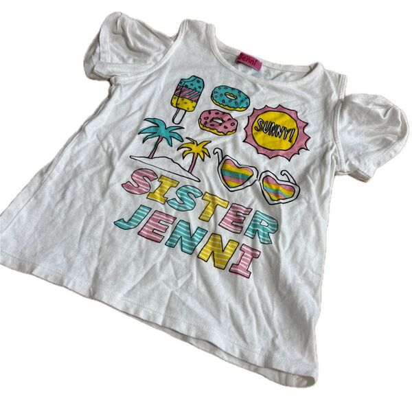 Sister Jenni シスタージェニィ 半袖Tシャツ オフショルダー風 130