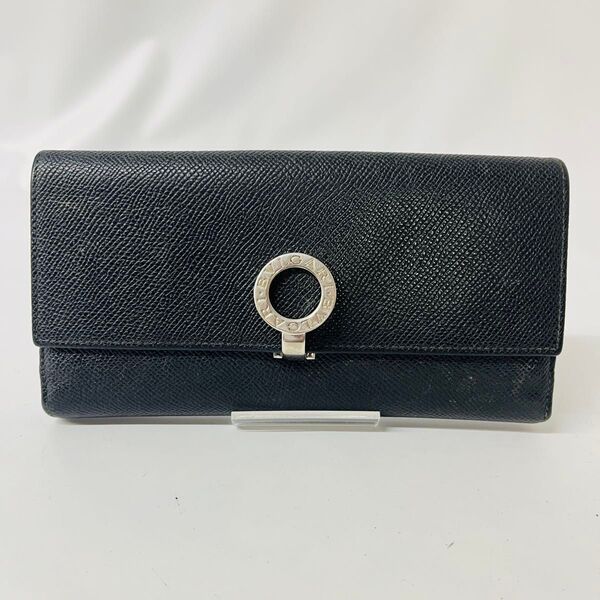 BVLGARI ブルガリ レザー 長財布 ロゴクリップ ロングウォレット