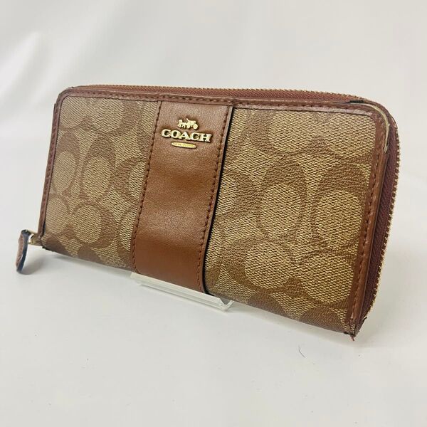 COACH コーチ シグネチャー ラウンドファスナー 長財布 PVC