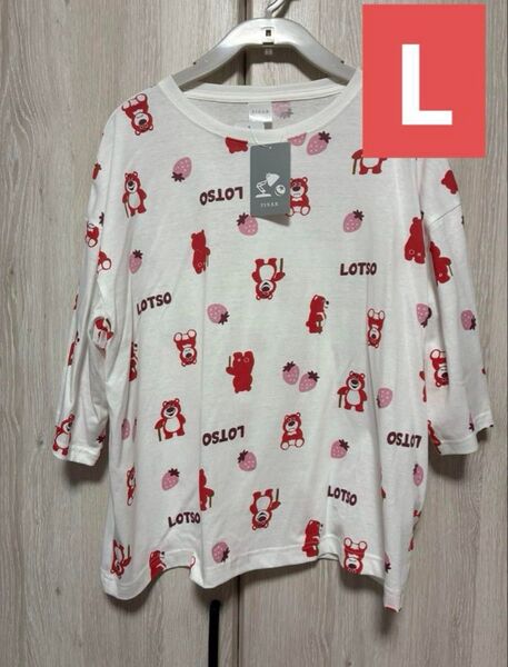 ディズニー ロッツォ レディース Tシャツ 総柄 Lサイズ 新品 トイストーリー