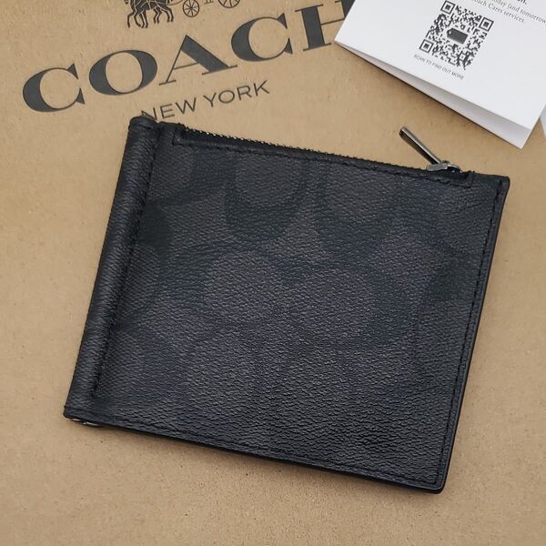 新品 COACH マネークリップ シグネチャー 財布