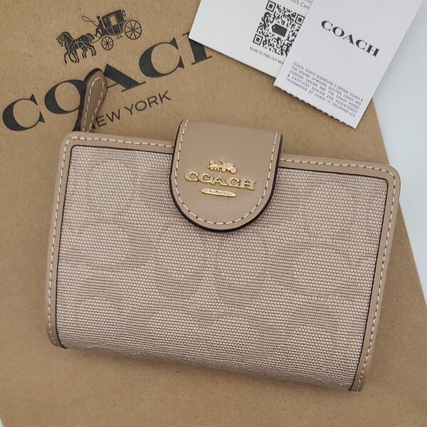新作 COACH 折り財布 二つ折り財布 シグネチャー