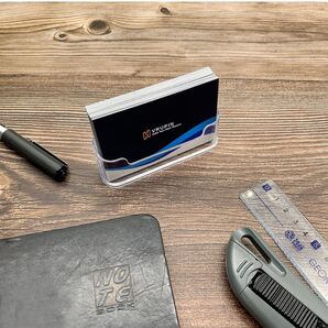 名刺 クリアアクリルディスプレイカード オフィスビジネスカード スタンド デスクトップビジネスカードホルダー