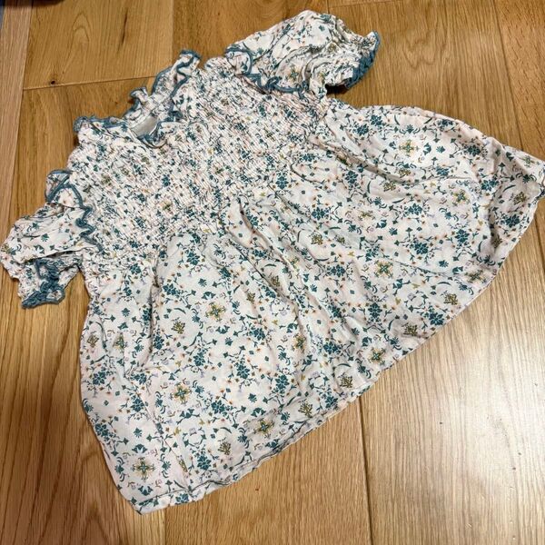 花柄シャーリングトップス 95cm テータテート