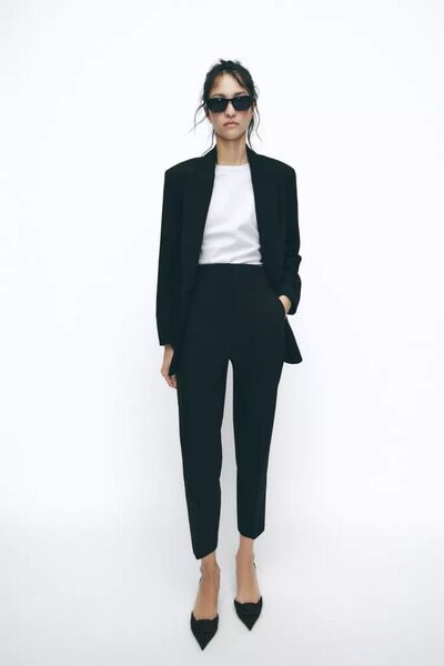 ZARA★ハイウエストパンツ 入学式 卒業式 セレモニー ブラック XS