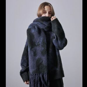 CLEL モヘアブレンドシャギーデザイン大判マフラー