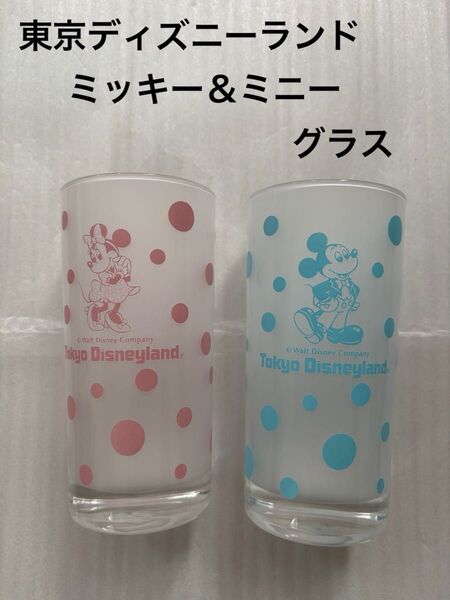 東京ディズニーランド ガラスコップ グラス ミッキー ミニー 新品未使用