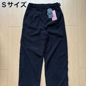 ワイドパンツ コーデュロイ ボトムス 黒 Sサイズ アベイル