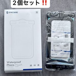 2個セット!SYNCWIREWaterproofPhonPouch 防水ケース ストラップ付き! 防水カバー 海