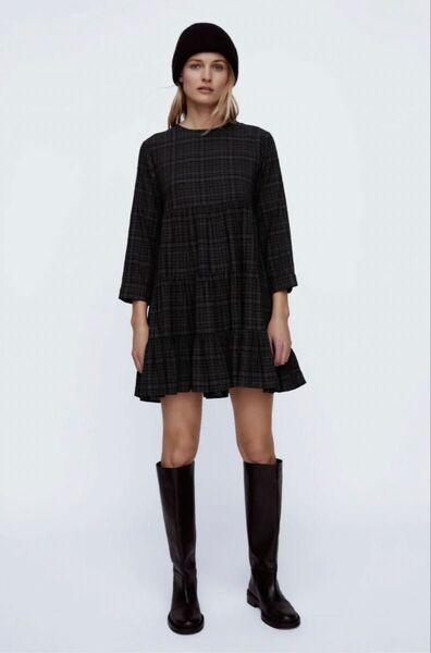 ZARA チェック柄 ミニワンピース チュニック S