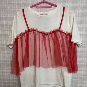 新品未着用品 レディース ファッション トップス レース レッド JUNO×Api コラボ商品