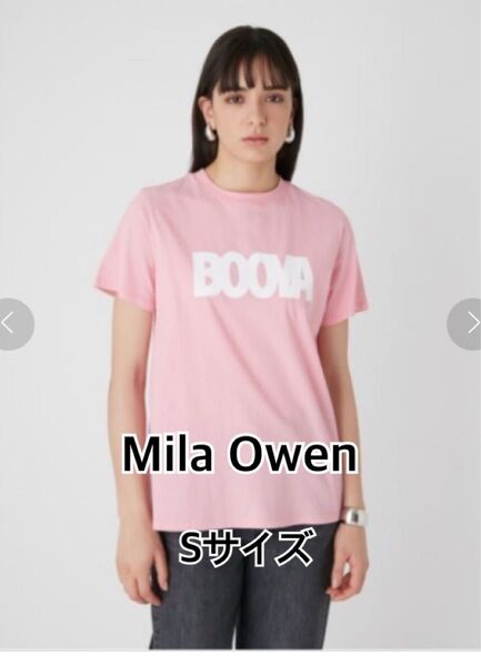 ミラオーウェン/Mila Owen Aライン半袖ロゴTシャツ S ウォッシャブル