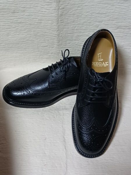 REGAL ウイングチップ もみ革 ブラック