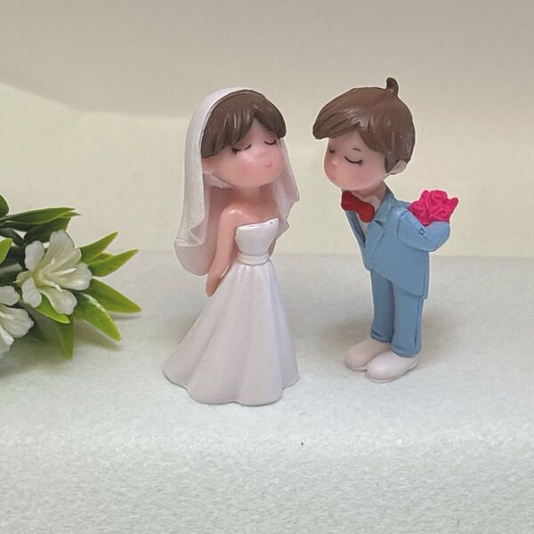新郎新婦 フィギュア ミニ ケーキトッパー 結婚式 ウェディング フィギュアセット 新品 ミニチュア