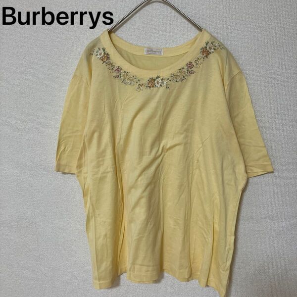 Burberrys バーバリー Tシャツ 花柄 刺繍 イエロー サイズFREE