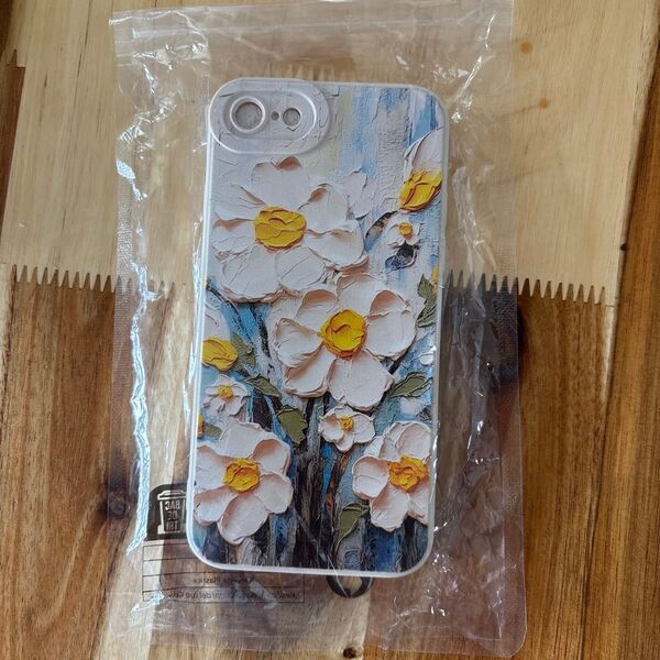 スマホカバー iPhone7 花 イラスト 8 SE2 SE3 白い花 シンプル