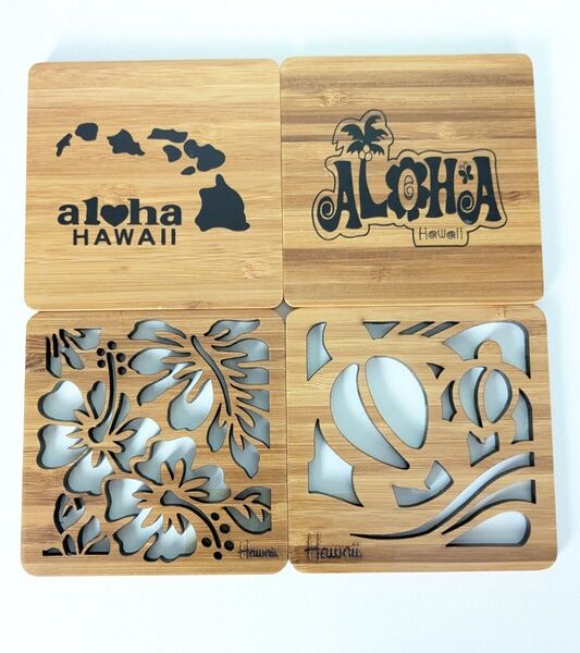 【 新品 4枚セット 】 コースター Hawaii ハワイ 現地購入品
