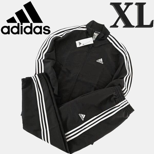 新品 アディダス ジャージ上下 XL ウーブン セットアップ トラックスーツ adidas 上下セット 3ストライプス