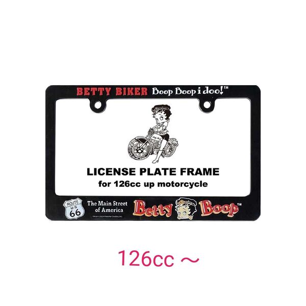 再入荷!!【Betty Boop 】バイク用 ライセンスナンバーフレーム126cc~/3D立体/女性向け