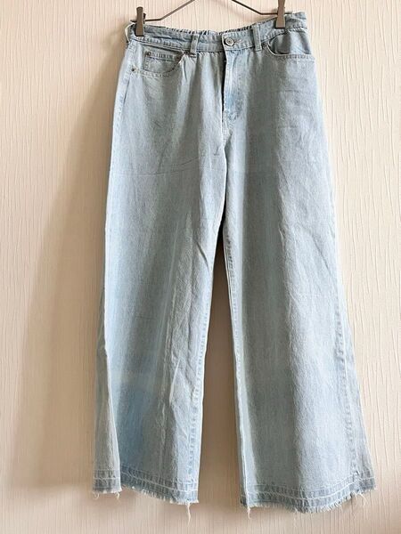 ライトブルー ワイドレッグデニム
