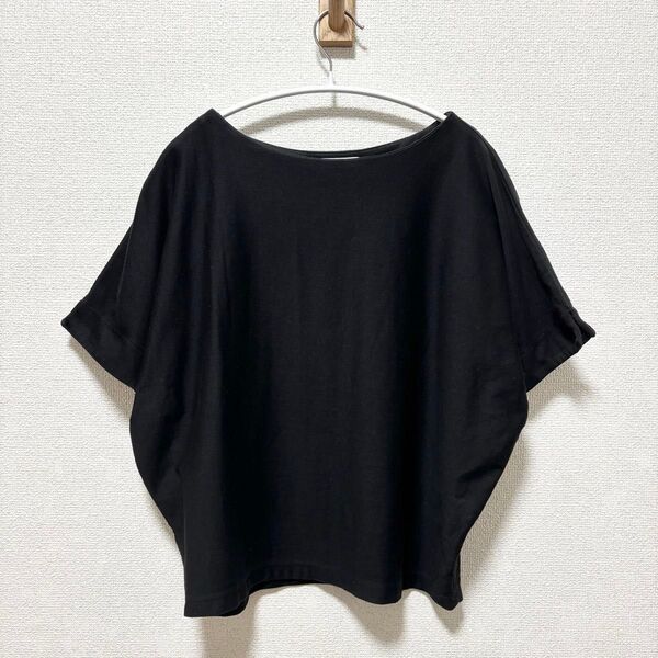 339 良品 M レディース 夏 オペークドットクリップ ブラック Tシャツ