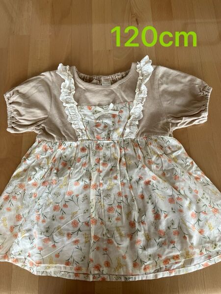 テータテート 半袖 花柄 レース チュニック Tシャツ 120
