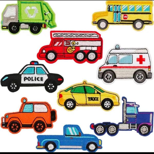 ☆新品未使用☆特殊車両 はたらく車 刺繍 ワッペン 幼稚園 保育園 小学校
