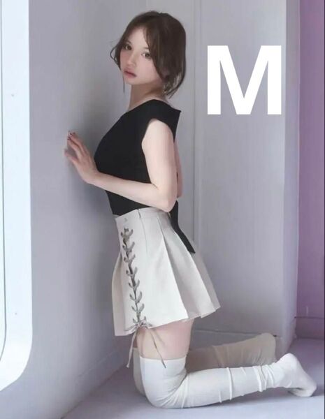アンドマリー andmary Sonia lace up mini skirt ivory