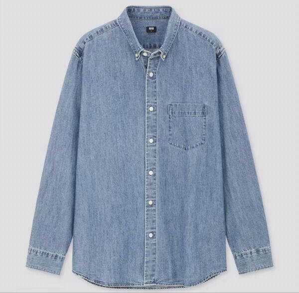 ユニクロ UNIQLO 綿100% デニムシャツ 今の時期使いやすさ抜群