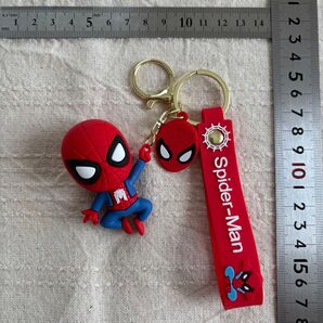 スパイダーマン マスコット キーホルダー シリコン ラバー キーリング