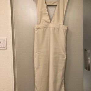 Reonie ホワイト ジャンパースカート ワンピース 骨スト 裏地付き