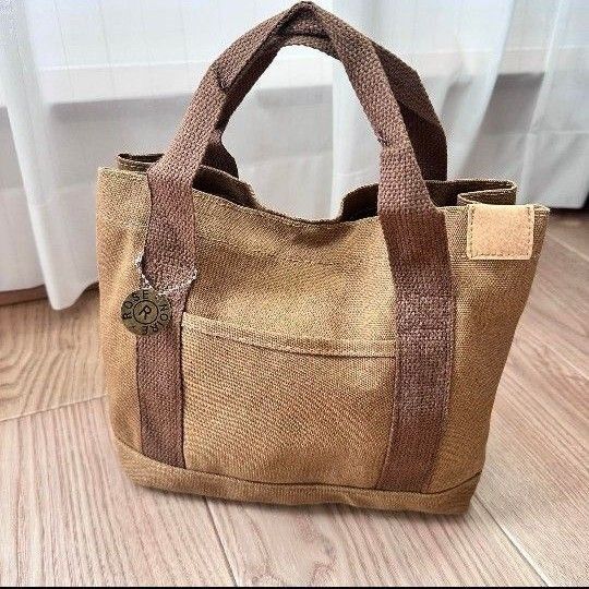 新品 ミニトートバッグ ランチ 小さめ 仕切り キャンバス 帆布 手提げ かわいい