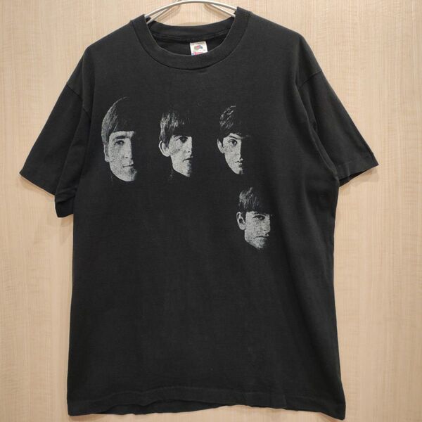 90年代 USA製 THE BEATLES ビートルズ Tシャツ ブラック L コットン MEET THE BEATLES 半袖